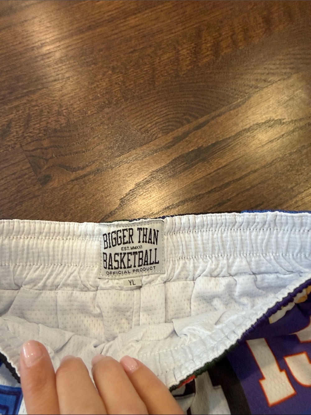 Multicolor Numbers Print Basketball Shorts - - Picture 2 of 2